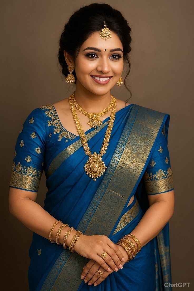 Blue saree